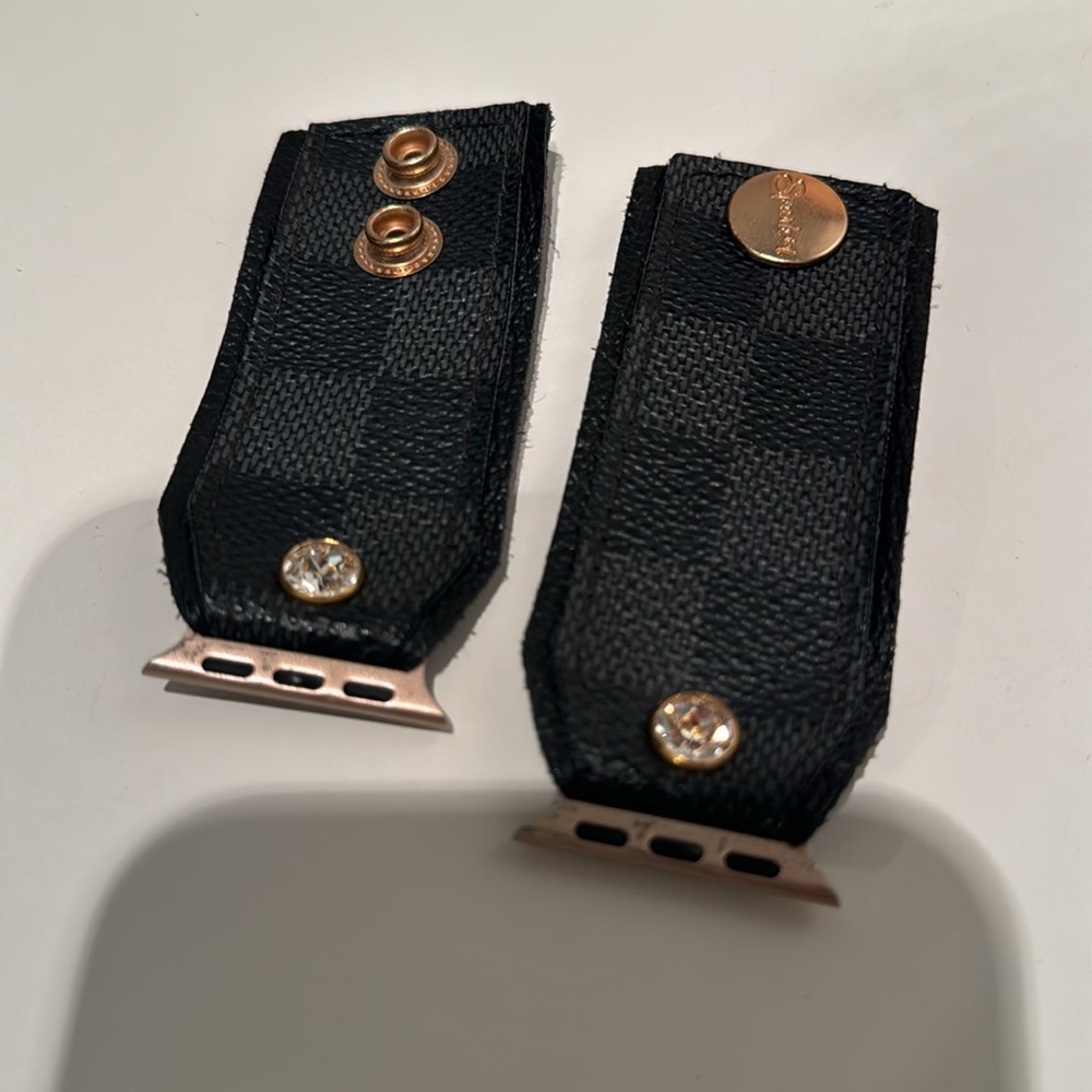 SparklBands Authentic Upcycled Louis Vuitton Damier Graphite band